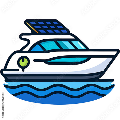 Modern Solar-Powered Yacht Design with Sleek Lines and Blue Waters