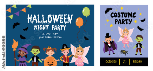 Halloween and Costume Party Invitation Illustration