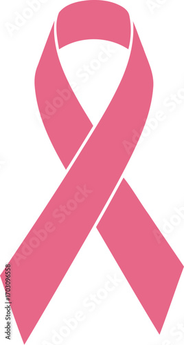 Pink ribbon, an international symbol of breast cancer awareness month showing support 