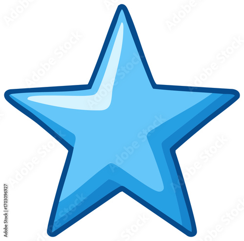 Blue star illustration with a gradient and dark outlines