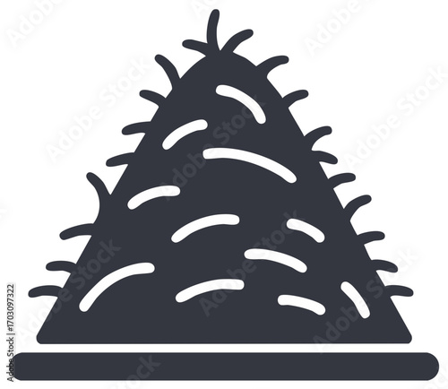 Haystack Icon Silhouette, Agricultural Symbol, Harvest Season Concept, Farming, Agriculture