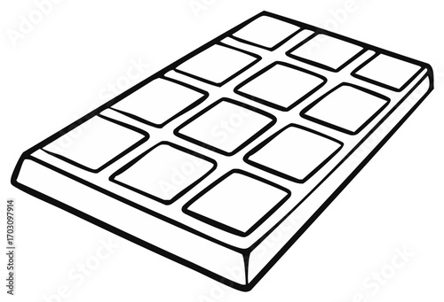 Simple line art drawing of a segmented chocolate bar with squares