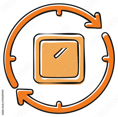 Time cycle icon graphic loop illustration