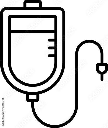 Black infusion icon - outline