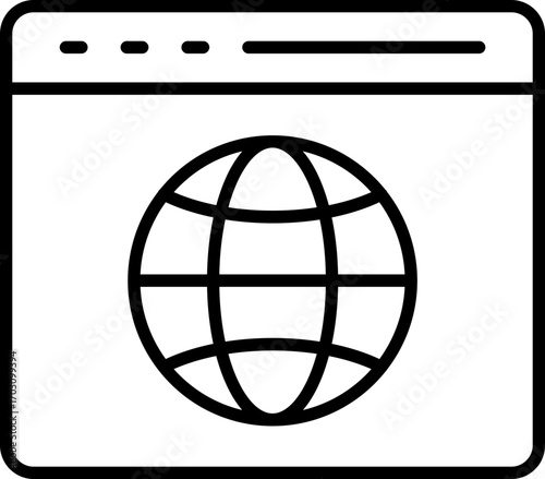 Black browser icon - outline