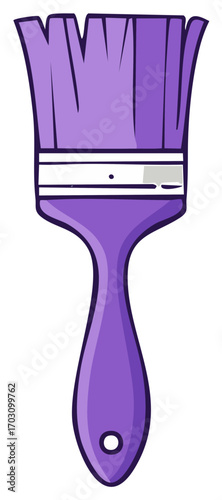 Purple paint brush art supply icon for painting walls crafts creativity tool