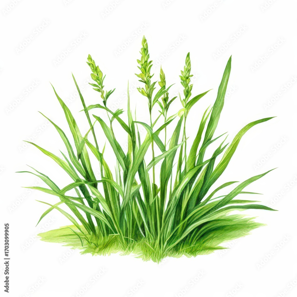 Naklejka premium an AI Image Generator, Detailed Artistic Illustration of Wheat Plants