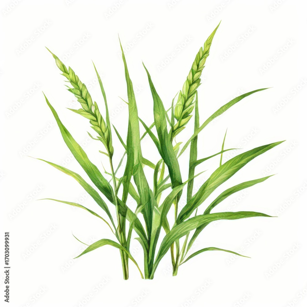 Fototapeta premium an AI Image Generator, Detailed Artistic Illustration of Wheat Plants