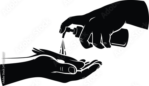 Hand sanitizing with dispenser, a crucial step for health and hygiene in daily life routine