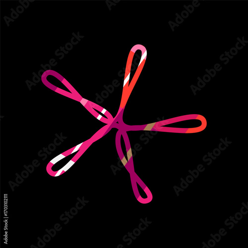 Twist Idea logo,Idea logo,Vector Logo Template on black background ,pink ribbon on black background