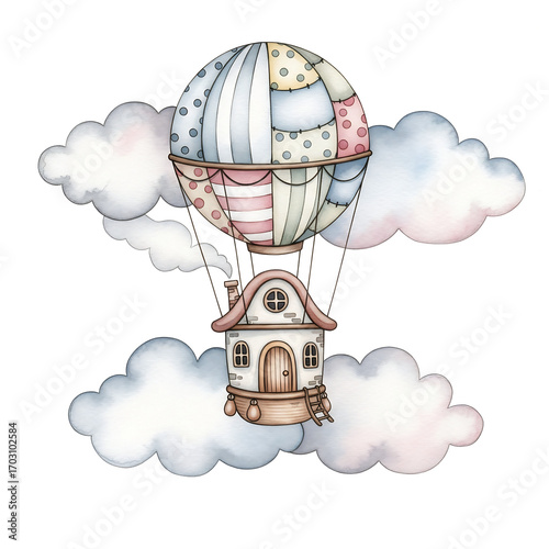 hot air balloon flying in the sky