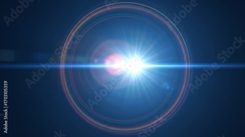 Optical Flare Effect Glowing on Dark Blue Background