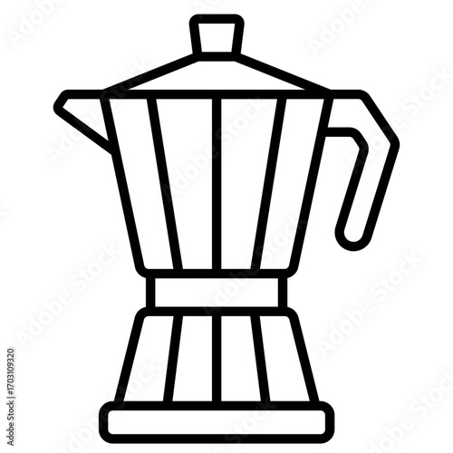 Coffee pot icon. Brewing jug symbol. Café drink and hot beverage collection. Line Icon