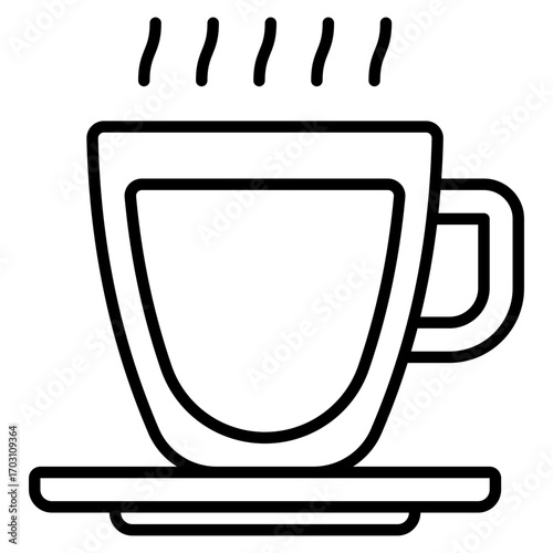 Espresso icon. Strong coffee symbol. Shot glass and café drink collection. Line Icon