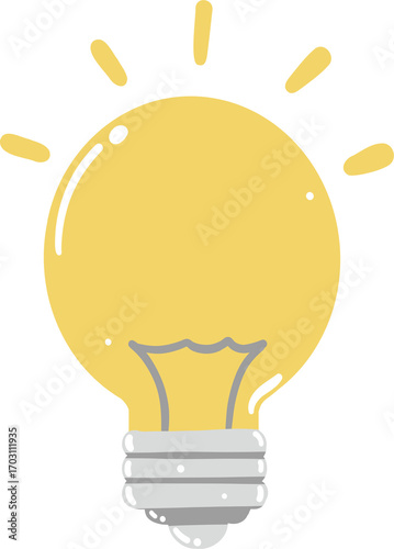 Illustration of glowing light bulb symbolizing idea and creativity