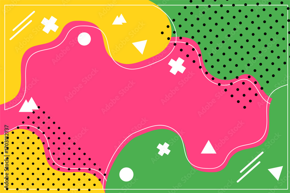 Fototapeta premium Abstract geometric background in Memphis style. Vector design 80s-90s. Retro.