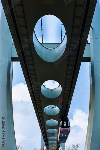 Photography Beautiful architecture of Wuhan Guanggu Suspended Monorail