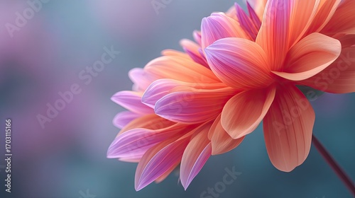 Soft Pink and Orange Flower Petals with Delicate Textures and Beautiful Gradients Against a Subtle Blurred Background