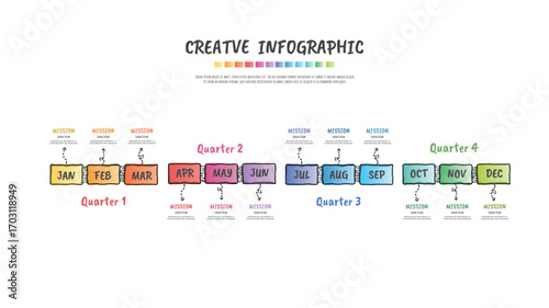 Infographic Presentation for 12 options, Hand drawing style, steps or processes, can be used for workflow layout, diagram, number step up options.
