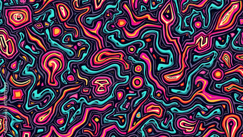 Psychedelic Abstract Wavy Pattern Illustration
