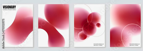 Captivating abstract fluid forms in vibrant red and pink gradients, embodying modern digital design aesthetics for contemporary artistic concepts and dynamic visuals