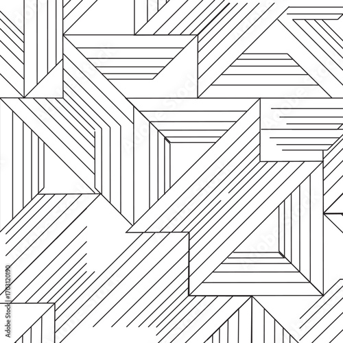 New matchless black line geomectrical pattern design.