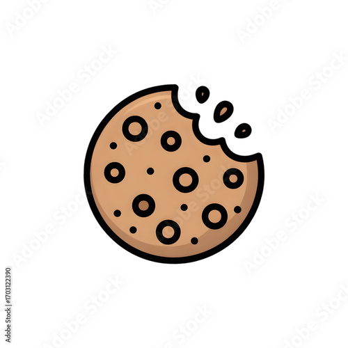 A delicious chocolate chip cookie with a bite taken out of it