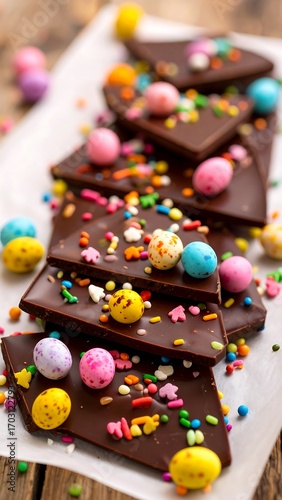 Chocolate Easter candy bark
