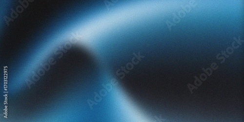 Blue shape on grainy textured grunge black backdrop, abstract glowing dynamic noise texture background