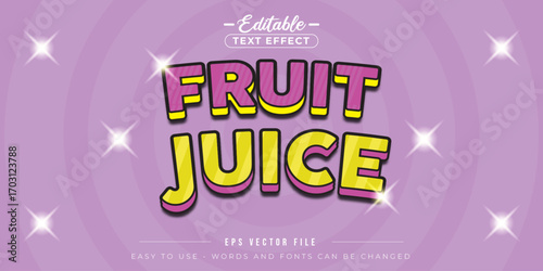 Fresh fruit juice editable text effect.