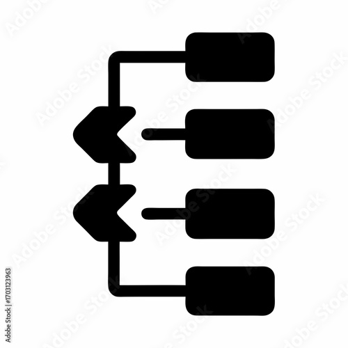 Hierarchical structure diagram with decision points and multiple outcomes visualized clearly
