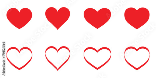 Various simple heart love icon. different set of heart icon.