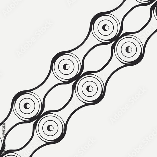 Vector art of closeup of a bicycle chain link isolated on a