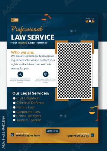 Professional law service social media story template for trust and justice