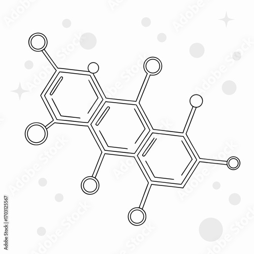 Vector art of chemical structure of a polycyclic aromatic hydrocarbon molecule