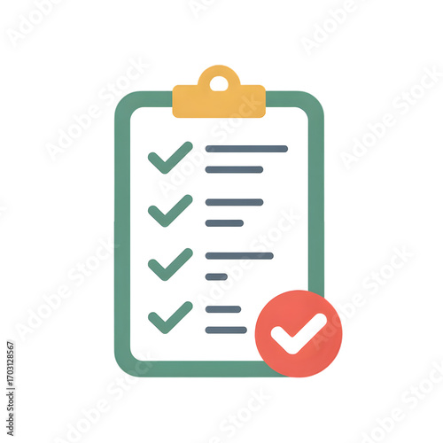 Checklist icon complete task list to-do list check list clipboard checkmark done finish vector illustration task management
