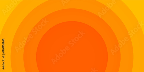 Bright vector background with concentric circles in yellow to orange gradient, radiating from the center like a sunburst for a warm, energetic, and eye-catching effect.