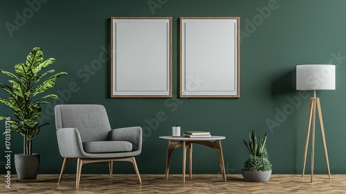 Modern living room interior with minimalist design.