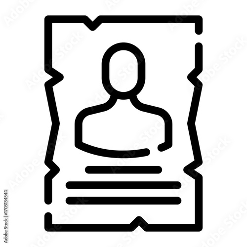 wanted line icon