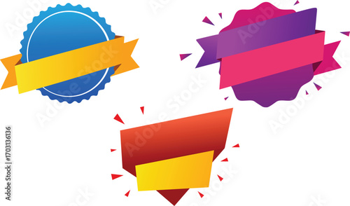 Colorful Sale and Discount Badges Vector Set