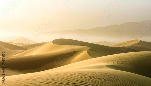Fototapeta Naklejka Na Ścianę i Meble -  Golden Sand Dunes at Sunrise