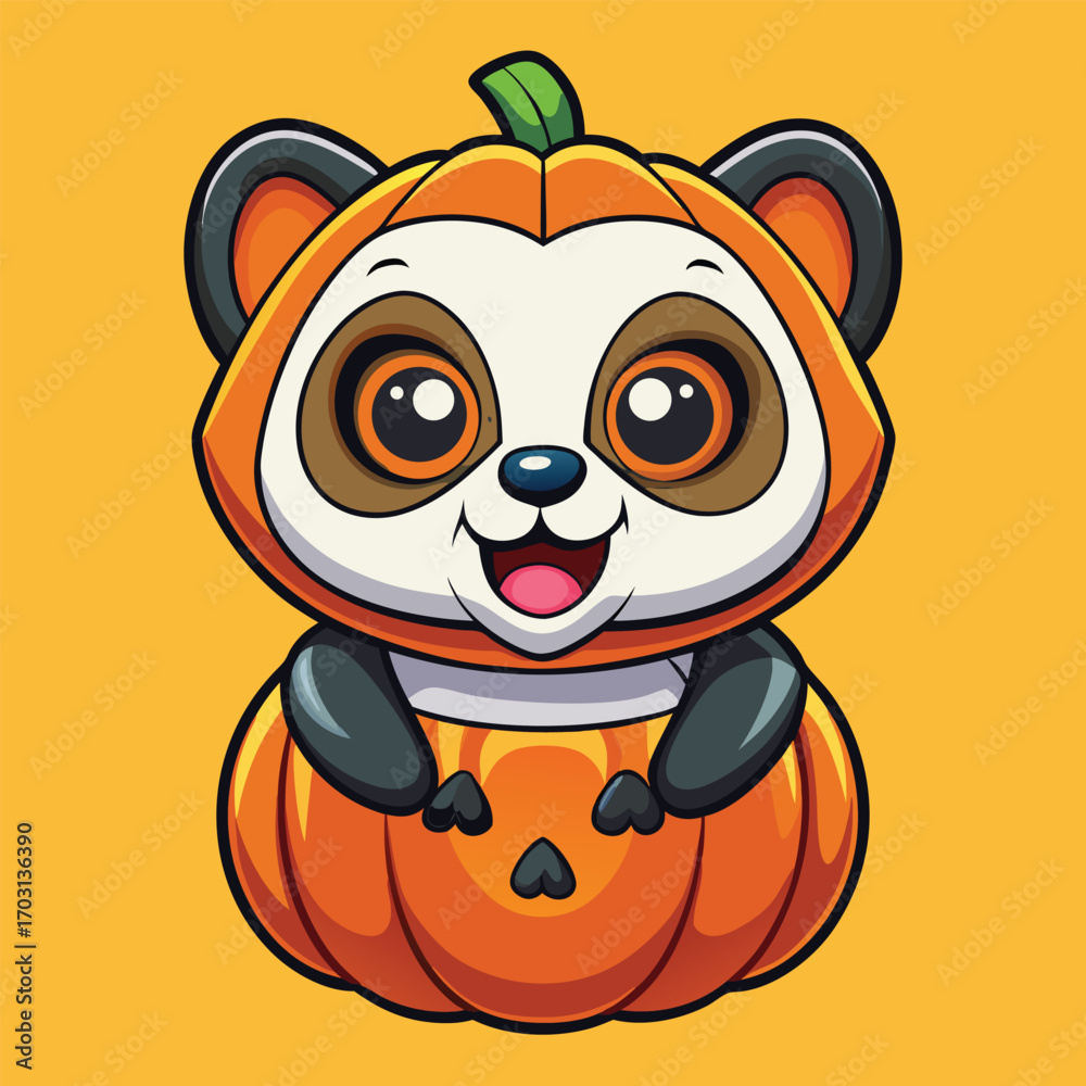 Obraz premium cute-panda-head-pumpkin-halloween-cartoon-vector-i (1).eps