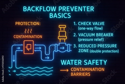 Backflow Preventer Valve Basics and Water Safety Infographic for Plumbing