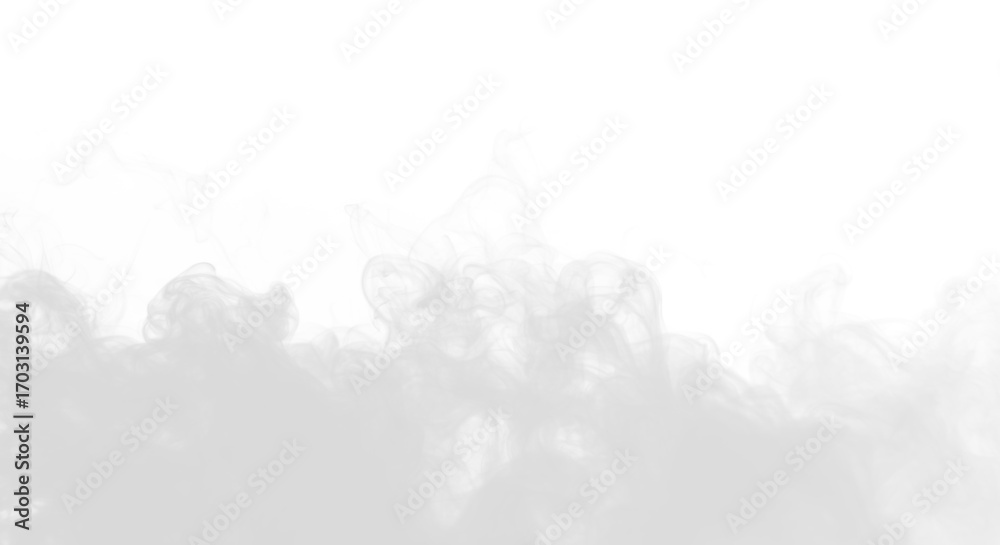 Obraz premium Thick white stage floor presentation smoke fog effect transparent PNG cutout, isolated background