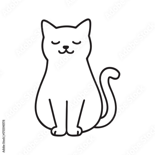 Cute Cat Icon Pet Silhouette Animal Feline Vector