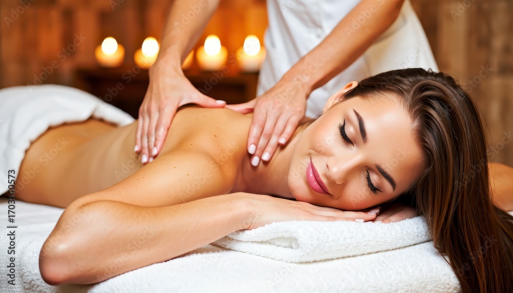 Obraz premium Relaxing massage therapy session spa retreat photography calm environment close-up view wellness concept