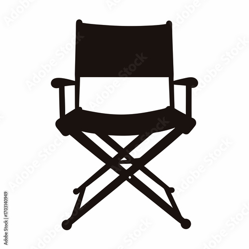 Black silhouette of a directors chair typically used in film industry