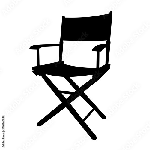 Black silhouette of a director's chair, an iconic symbol of filmmaking
