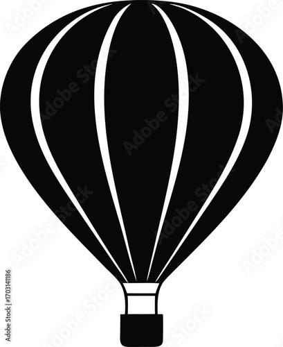 air balloon logo silhouette vector illustration