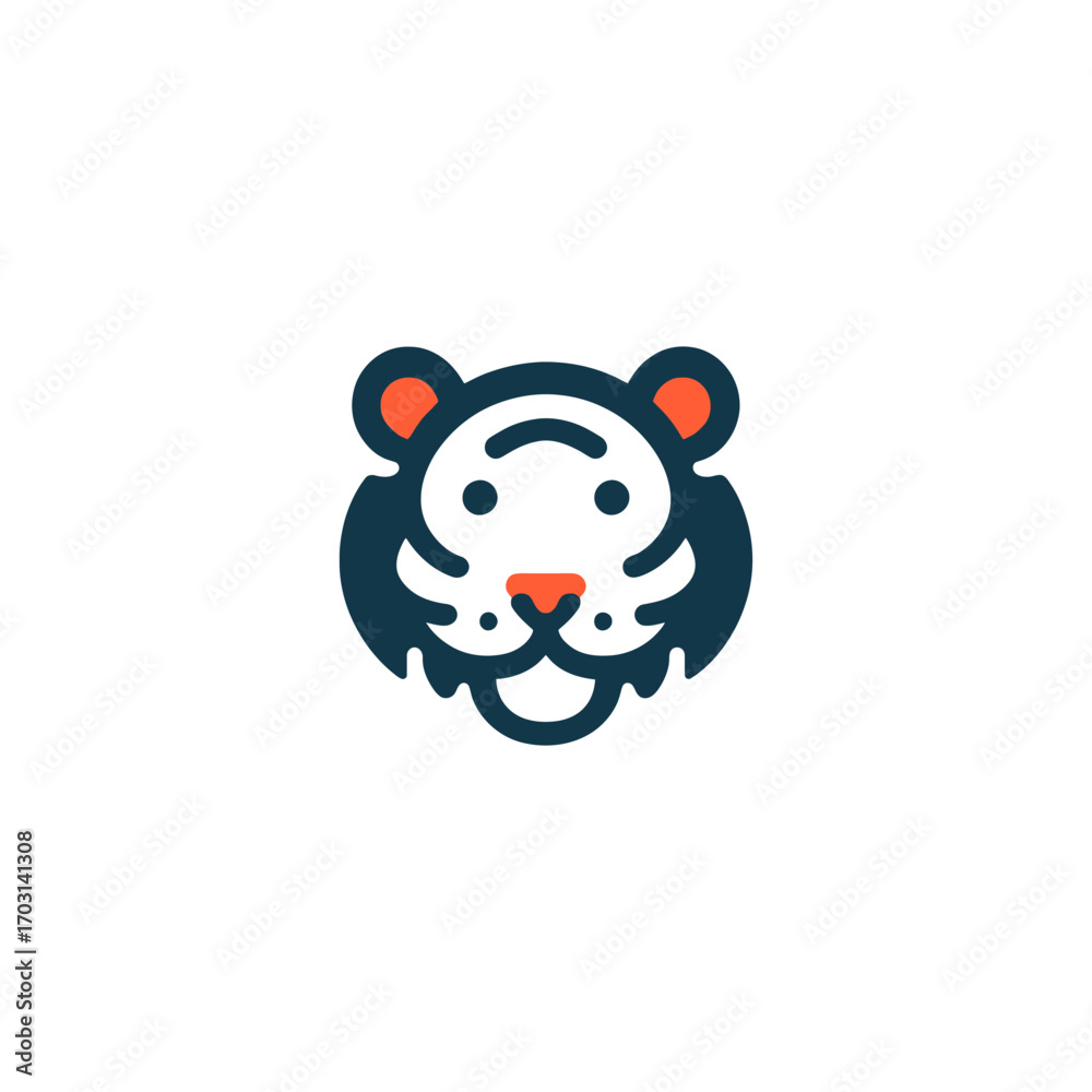 Fototapeta premium Modern Tiger Head Mascot Vector Design with Bold